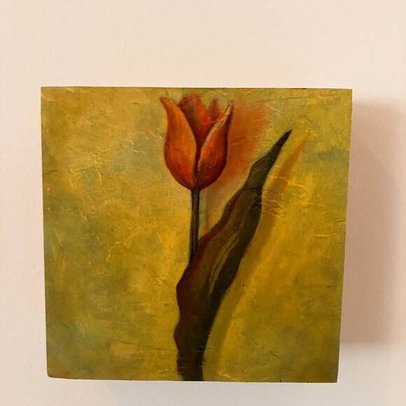 Trio of Single Tulips - Made by The Tulip Box  Montreal QC - On Wooden Block Fra - Picture 10 of 16